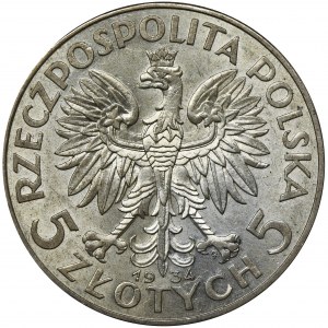 Głowa Kobiety, 5 złotych Warszawa 1934