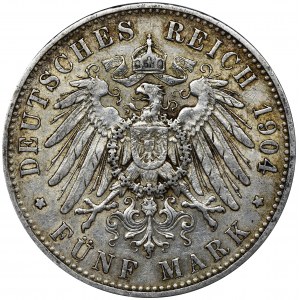 Germant, Kingdom of Prussia, Wilhelm II, 5 Mark Berlin 1904 A