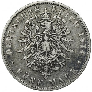 Germany, Kingdom of Prussia, Wilhelm I, 5 Mark Berlin 1874 A