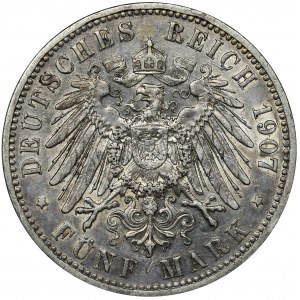 Germany, Prussia Kingdom, Wilhelm II, 5 Mark Berlin 1907 A