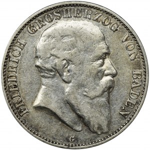 Germany, Baden, Friedrich I, 5 Mark Karlsruhe 1903 G