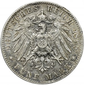 Germany, Hamburg, 5 Mark 1898 J