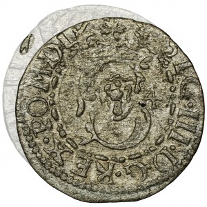 Sigismund III Vasa, Schilling Vilnius 1614- ex.Marzęta, RARE, Stippelt