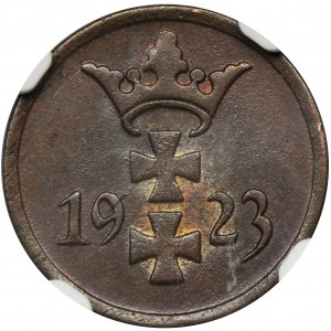 Wolne Miasto Gdańsk, 1 fenig 1923 - NGC MS64 BN