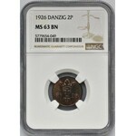 Free City of Danzig, 2 pfennig 1926 - NGC MS63 BN