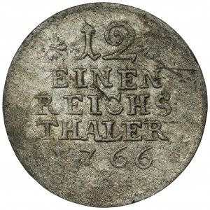 Kingdom of Prussia, Silesia, Friedrich II, 1/12 Thaler Breslau 1766 B