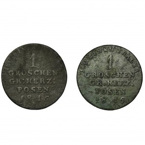 Grand Duchy of Posen, Friedrich Wilhelm III, 1 Groschen Berlin 1816 A (2 pcs.)