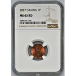 Free City of Danzig, 1 pfennig 1937 - NGC MS63 RD