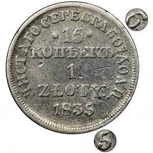 15 kopeck = 1 zloty Warsaw 1835 MW - UNLISTED
