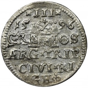 Sigismund III Vasa, 3 Groschen Riga 1596 - LI