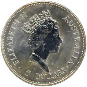 Australia, Elizabeth II, 5 Dollars 1990 - Kookaburra