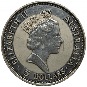 Australia, Elizabeth II, 5 Dollars 1991 - Kookaburra