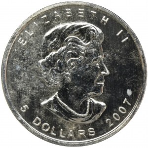 Canada, Elizabeth II, 5 Dollars 2007 - mapple leaf