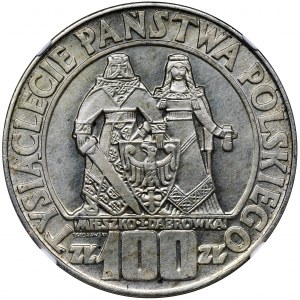 100 złotych 1966 Mieszko i Dąbrówka - NGC MS64