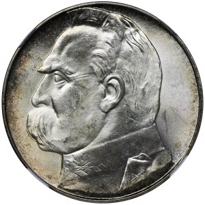 Piłsudski, 10 złotych 1939 - NGC MS64