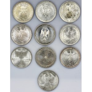 Set, Germany, West Germany, 5 Mark (10 pcs.)