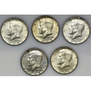 Set, USA, Half dollars 1965-1969 (5 pcs.)