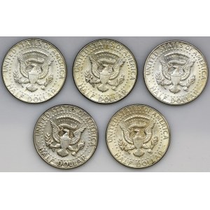 Set, USA, Half dollars 1965-1969 (5 pcs.)