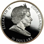 Cook Islands, Elizabeth, 20 Dollars 2008 - The Creation of Adam