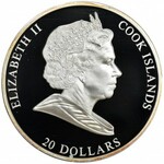 Cook Islands, Elizabeth, 20 Dollars 2008 - The Creation of Adam