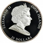 Cook Islands, Elizabeth, 20 Dollars 2008 - The School of Athens