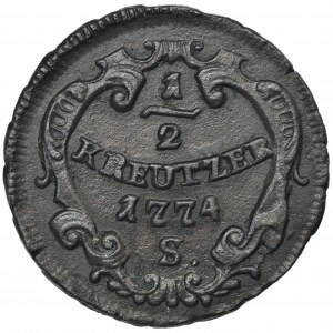 Austria, Joseph II, 1/2 Kreuzer Schmolnitz 1774 S