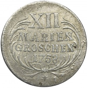 Germany, Kingdom of Prussia, Friedrich II, 12 Marien groschen Dresden 1758