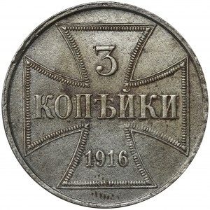 Ost, 3 Kopeck Hamburg 1916 J