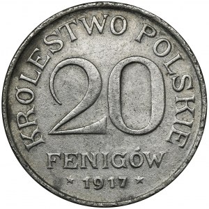 Kingdom of Poland, 20 pfennige 1917