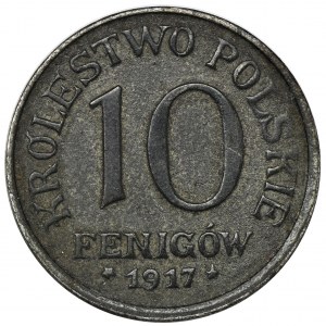 Kingdom of Poland, 10 pfennige 1917