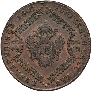 Austria, Franciszek II, 15 Krajcarów Kremnica 1807 B