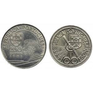 Zestaw, Portugalia, 100 i 200 escudo (2 szt.)