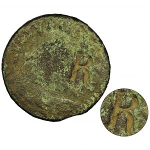 Dominial token, Augustus III of Poland, Groschen 1755 - R countermark