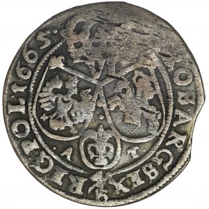 Potocki family dominial token, John II Casimir, 6 Groschen 1665 - countermark, RARE