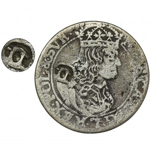 Dominial token, John II Casimir, 6 Groschen 1666 - countermark intertwined letters C