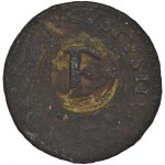 Dominial token, Augustus III of Poland, Groschen 1755 - F countermark