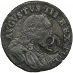 Dominial token, Augustus III of Poland, Schilling Grünthal 1751 - countermark intertwined letters C