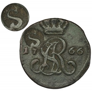 Dominial token of Sapieha or Sanguszków, Poniatowski, 1/2 Groschen 1766 - countermarkS