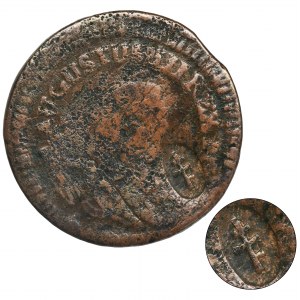 Dominial token, Augustus III of Poland, Groschen Guben 1754 - countermark