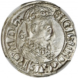 Sigismund III Vasa, 3 Kreuzer Krakau 1616 - NGC MS65