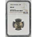 Free City of Danzig, 10 pfennig 1923 - NGC MS64