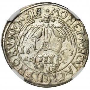 John II Casimir, 1/4 Thaler 1663 HDL - NGC MS62