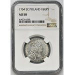 Augustus III of Poland, 1/4 Thaler Leipzig 1754 EC - NGC AU58