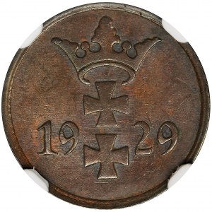 Wolne Miasto Gdańsk, 1 fenig 1929 - NGC MS63 BN