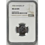 Free City of Danzig, 2 pfennig 1926 - NGC MS64 BN