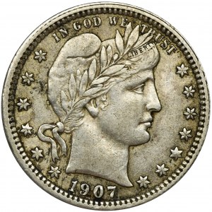 USA, 1/4 Dollar Philadelphia 1907 - Barber