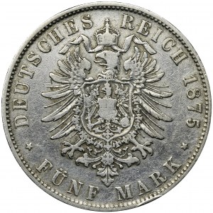 Germany, Bavaria, Ludwig II, 5 Mark Munich 1875