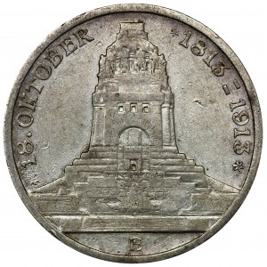 Germany, Saxony, Friedrich August III, 3 Mark Muldenhütten 1913 E