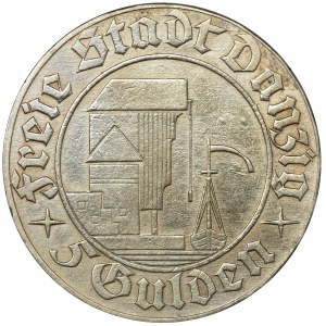 Wolne Miasto Gdańsk, 5 guldenów 1932 Żuraw - RZADKIE