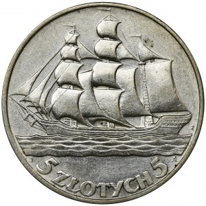 Żaglowiec, 5 złotych 1936